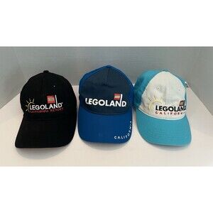 Legoland California Resort Hat Lot Of 3 Youth Blue Black Strapback Baseball Caps